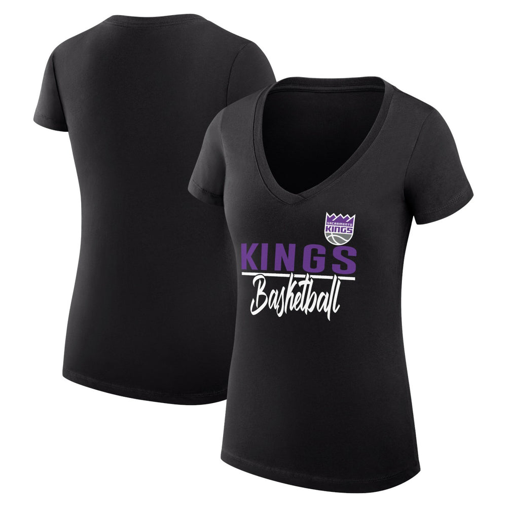 NBA Sacramento Kings G-III 4Her by Carl Banks Women's Super-Slim Fit Lightweight Team Sport V-Neck T-Shirt