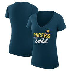 NBA Indiana Pacers G-III 4Her by Carl Banks Women's Super-Slim Fit Lightweight Team Sport V-Neck T-Shirt