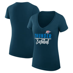 NBA Oklahoma City Thunder G-III 4Her by Carl Banks Women's Super-Slim Fit Lightweight Team Sport V-Neck T-Shirt