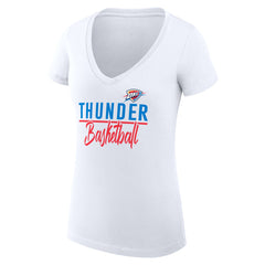 NBA Oklahoma City Thunder G-III 4Her by Carl Banks Women's Super-Slim Fit Lightweight Team Sport V-Neck T-Shirt
