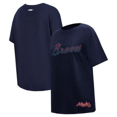 MLB Atlanta Braves Pro Standard Women's Rhinestone Slim Fit T-Shirt