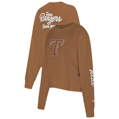 MLB Texas Rangers Pro Standard Women's Paint The City Pullover Cropped Sweatshirt