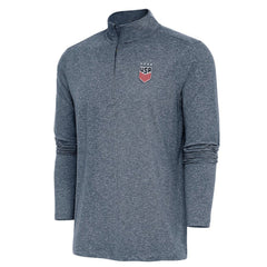USWNT Antigua Hunk Quarter-Zip Top - Heather Navy