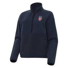 USWNT Antigua Women's Figure Quarter-Zip Jacket - Navy