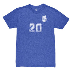 Alexis Mac Allister Argentina National Team 1863FC Retro Name & Number Tri-Blend T-Shirt - Blue