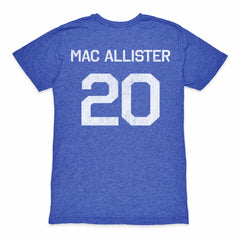 Alexis Mac Allister Argentina National Team 1863FC Retro Name & Number Tri-Blend T-Shirt - Blue
