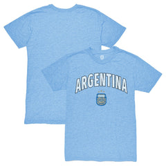 Argentina National Team 1863FC Retro Wordmark Tri-Blend T-Shirt - Light Blue
