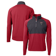 Cutter & Buck Adapt Eco Knit Hybrid Recycled Raglan DryTec Quarter-Zip Top - Atlanta Falcons