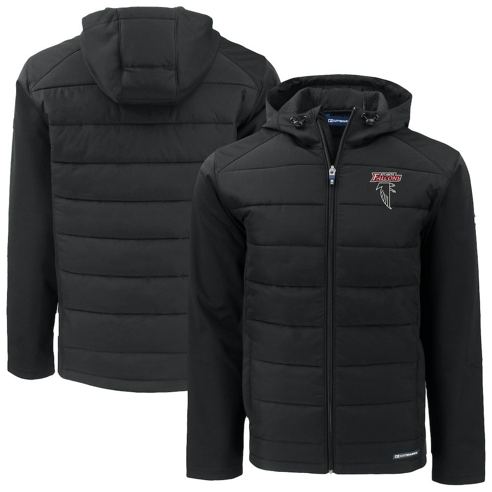Cutter & Buck Evoke Hybrid Eco Softshell Recycled Full-Zip Hoodie Jacket - Atlanta Falcons