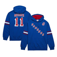 NHL Blue Mark Messier New York Rangers Mitchell & Ness Name & Number Premium Pullover Hoodie