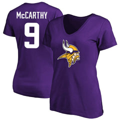 J.J. McCarthy Women's Plus Size Fair Catch Name & Number Scoop Neck T-Shirt - Minnesota Vikings