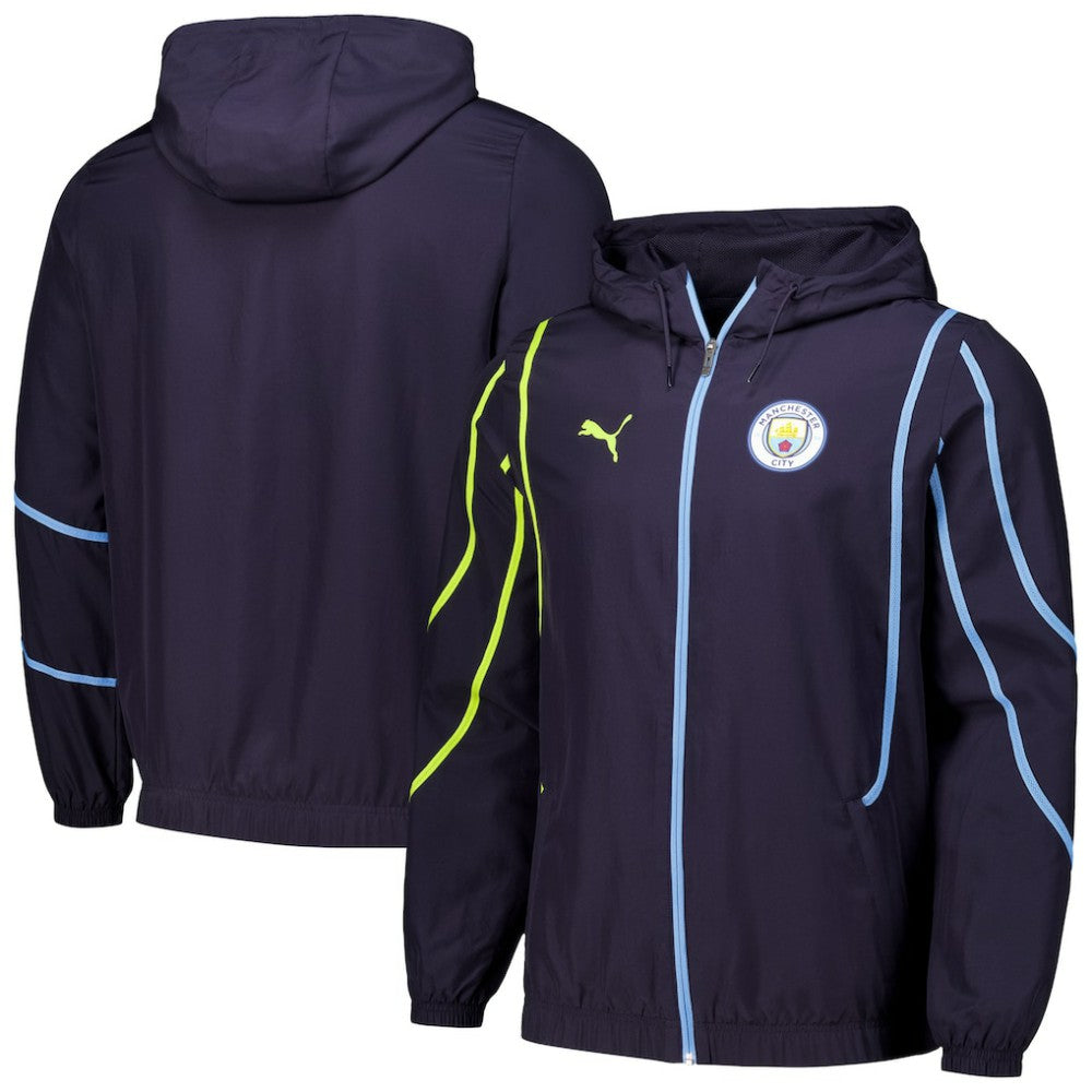 Manchester City 2024/25 Pre-Match Anthem dryCELL Full-Zip Hoodie Jacket - Puma Navy
