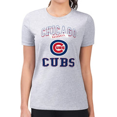 MLB Chicago Cubs G-III 4Her by Carl Banks Women's Super-Slim Fit Lightweight Team Logo Graphic T-Shirt