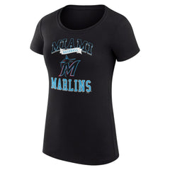 MLB Miami Marlins G-III 4Her by Carl Banks Women's Super-Slim Fit Lightweight Team Logo Graphic T-Shirt