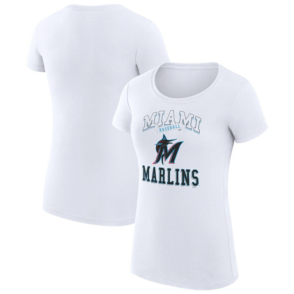 MLB Miami Marlins G-III 4Her by Carl Banks Women's Super-Slim Fit Lightweight Team Logo Graphic T-Shirt