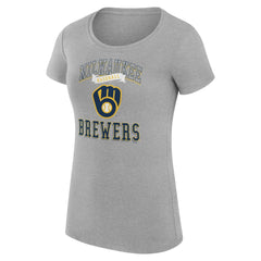 MLB Milwaukee Brewers G-III 4Her by Carl Banks Women's Super-Slim Fit Lightweight Team Logo Graphic T-Shirt