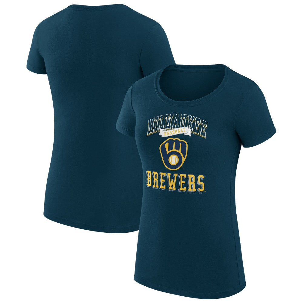 MLB Milwaukee Brewers G-III 4Her by Carl Banks Women's Super-Slim Fit Lightweight Team Logo Graphic T-Shirt