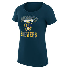 MLB Milwaukee Brewers G-III 4Her by Carl Banks Women's Super-Slim Fit Lightweight Team Logo Graphic T-Shirt
