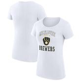 MLB Milwaukee Brewers G-III 4Her by Carl Banks Women's Super-Slim Fit Lightweight Team Logo Graphic T-Shirt
