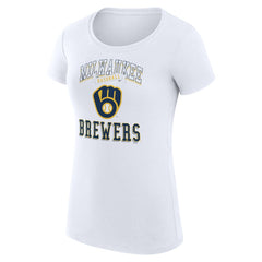 MLB Milwaukee Brewers G-III 4Her by Carl Banks Women's Super-Slim Fit Lightweight Team Logo Graphic T-Shirt