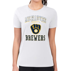 MLB Milwaukee Brewers G-III 4Her by Carl Banks Women's Super-Slim Fit Lightweight Team Logo Graphic T-Shirt
