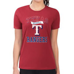 MLB Texas Rangers G-III 4Her by Carl Banks Women's Super-Slim Fit Lightweight Team Logo Graphic T-Shirt
