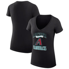 MLB Arizona Diamondbacks G-III 4Her by Carl Banks Women's Super-Slim Fit Lightweight Team Logo Graphic V-Neck T-Shirt