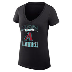MLB Arizona Diamondbacks G-III 4Her by Carl Banks Women's Super-Slim Fit Lightweight Team Logo Graphic V-Neck T-Shirt
