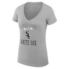 MLB Chicago White Sox G-III 4Her by Carl Banks Women's Super-Slim Fit Lightweight Team Logo Graphic V-Neck T-Shirt