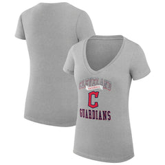 MLB Cleveland Guardians G-III 4Her by Carl Banks Women's Super-Slim Fit Lightweight Team Logo Graphic V-Neck T-Shirt