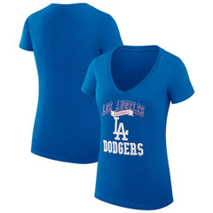 MLB Los Angeles Dodgers G-III 4Her by Carl Banks Women's Super-Slim Fit Lightweight Team Logo Graphic V-Neck T-Shirt