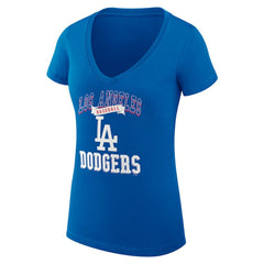 MLB Los Angeles Dodgers G-III 4Her by Carl Banks Women's Super-Slim Fit Lightweight Team Logo Graphic V-Neck T-Shirt