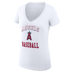 MLB Los Angeles Angels G-III 4Her by Carl Banks Women's Super-Slim Fit Lightweight Team Logo Graphic V-Neck T-Shirt