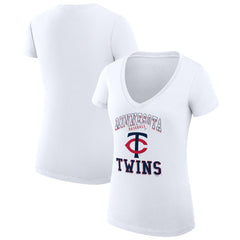 MLB Minnesota Twins G-III 4Her by Carl Banks Women's Super-Slim Fit Lightweight Team Logo Graphic V-Neck T-Shirt