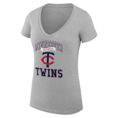 MLB Minnesota Twins G-III 4Her by Carl Banks Women's Super-Slim Fit Lightweight Team Logo Graphic V-Neck T-Shirt