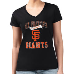 MLB San Francisco Giants G-III 4Her by Carl Banks Women's Super-Slim Fit Lightweight Team Logo Graphic V-Neck T-Shirt