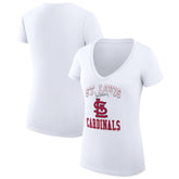 MLB St. Louis Cardinals G-III 4Her by Carl Banks Women's Super-Slim Fit Lightweight Team Logo Graphic V-Neck T-Shirt