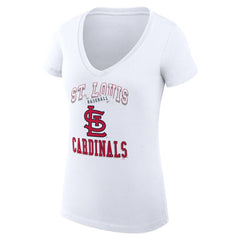 MLB St. Louis Cardinals G-III 4Her by Carl Banks Women's Super-Slim Fit Lightweight Team Logo Graphic V-Neck T-Shirt