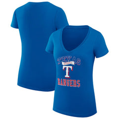 MLB Texas Rangers G-III 4Her by Carl Banks Women's Super-Slim Fit Lightweight Team Logo Graphic V-Neck T-Shirt