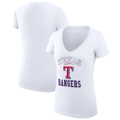 MLB Texas Rangers G-III 4Her by Carl Banks Women's Super-Slim Fit Lightweight Team Logo Graphic V-Neck T-Shirt