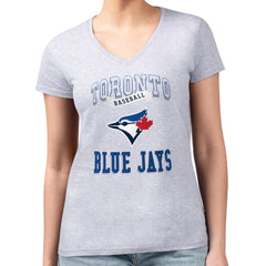 MLB Toronto Blue Jays G-III 4Her by Carl Banks Women's Super-Slim Fit Lightweight Team Logo Graphic V-Neck T-Shirt