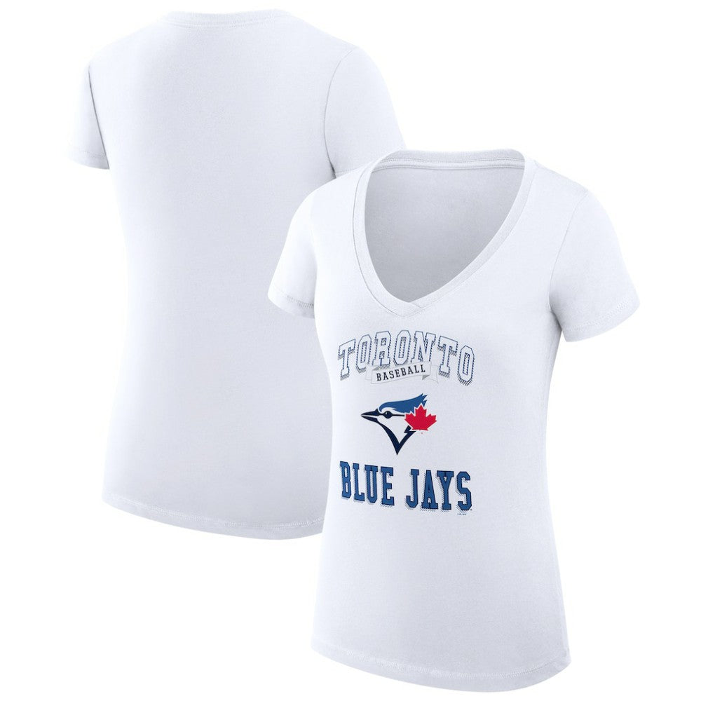 MLB Toronto Blue Jays G-III 4Her by Carl Banks Women's Super-Slim Fit Lightweight Team Logo Graphic V-Neck T-Shirt