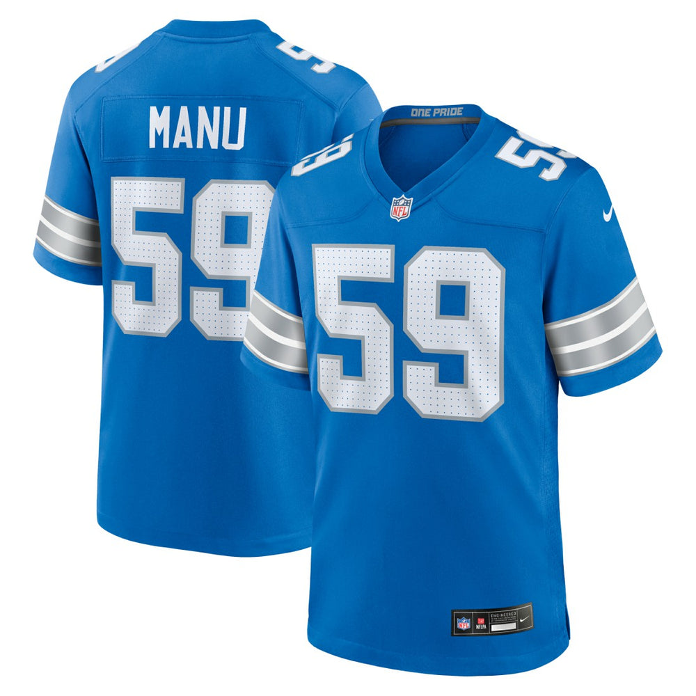 Giovanni Manu Team Game Jersey - Detroit Lions