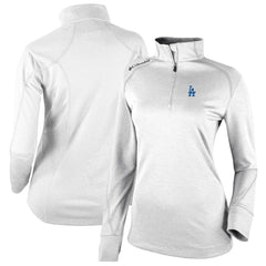 MLB Los Angeles Dodgers Columbia Women's Cooperstown Collection Shotgun 2.0 Omni-Wick Quarter-Zip Top - White