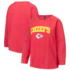 Profile Women's Plus Size Acid Wash Raglan Sweatshirt - Kansas City Chiefs