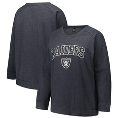 Profile Women's Plus Size Acid Wash Raglan Sweatshirt - Las Vegas Raiders