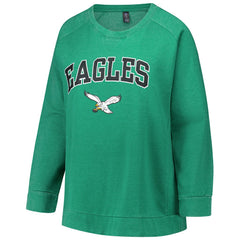 Profile Women's Plus Size Acid Wash Raglan Sweatshirt - Philadelphia Eagles