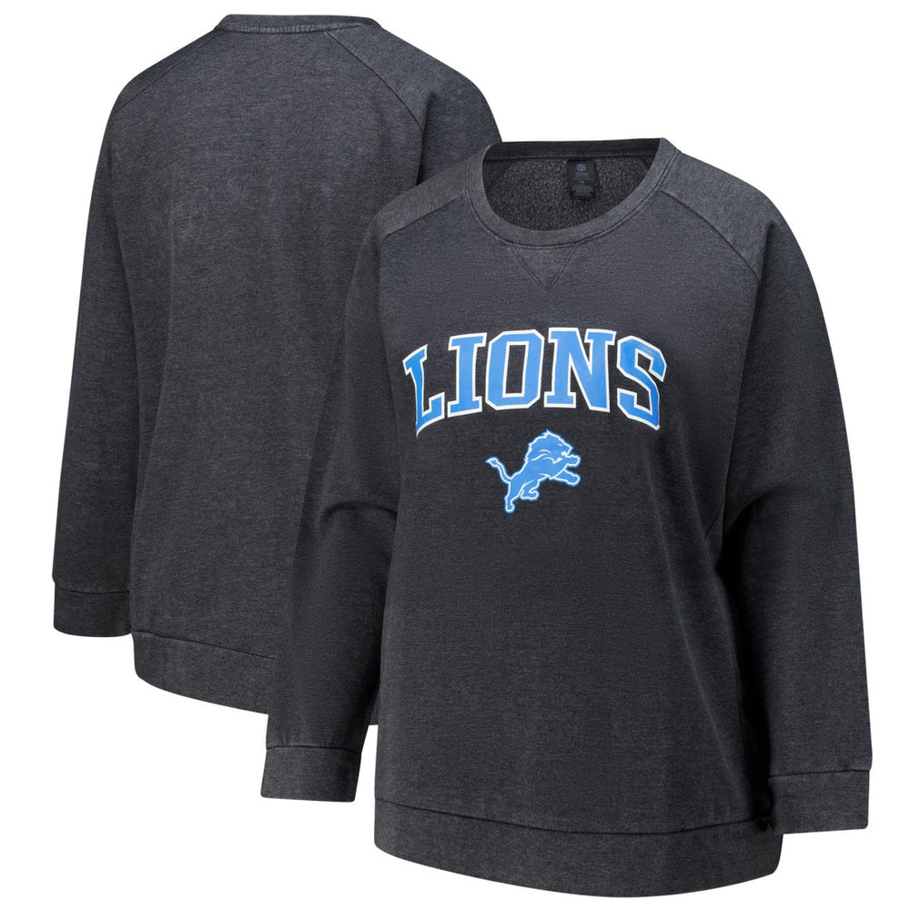 Profile Women's Plus Size Acid Wash Raglan Sweatshirt - Detroit Lions