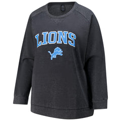 Profile Women's Plus Size Acid Wash Raglan Sweatshirt - Detroit Lions
