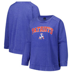 Profile Women's Plus Size Acid Wash Raglan Sweatshirt - New England Patriots